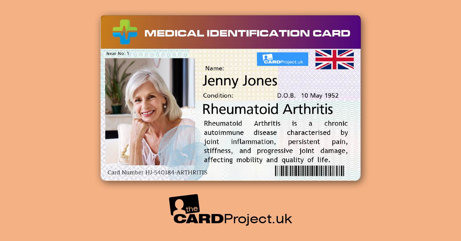 Rheumatoid Arthritis Premium Photo Medical ID Card  (FRONT)